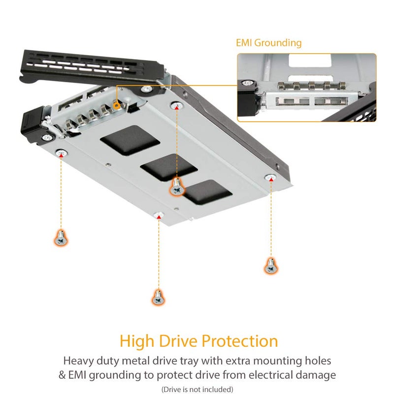 ICY DOCK 2.5â€ SATA/SAS HDD/SSD Rugged Full Metal Mobile Rack for Slim ODD or Slim FDD Bay | ToughArmor MB411SPO-B - Image 5